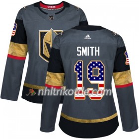 Vegas Golden Knights Trikot Reilly Smith 19 Adidas 2017-2018 Grau USA Flag Fashion Authentic - Dame